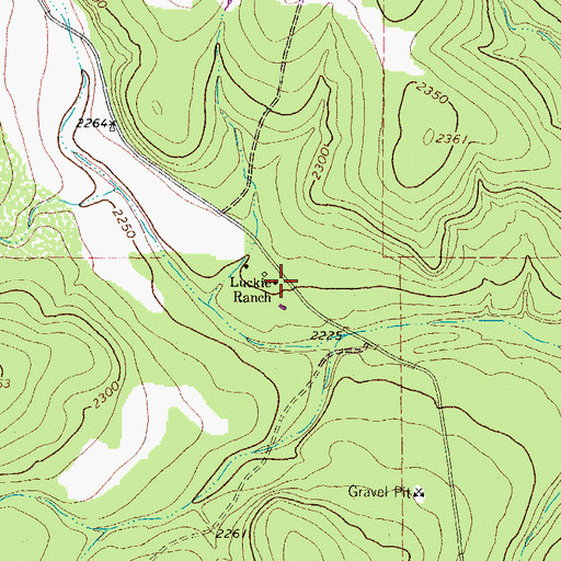 Topographic Map of Luckie Ranch, TX
