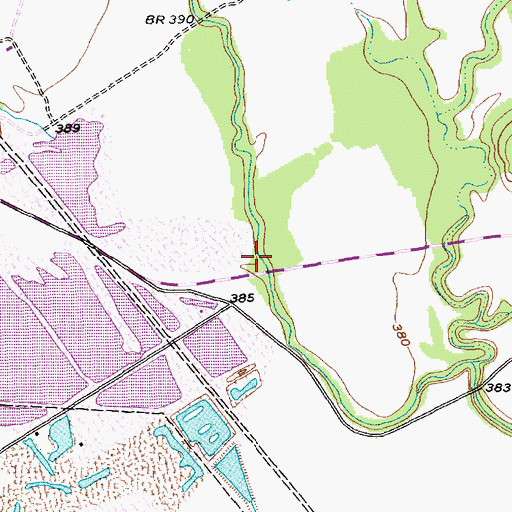 Topographic Map of Lucky Branch, TX