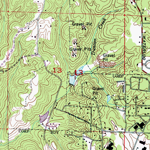 Topographic Map of Lake Leola, AL