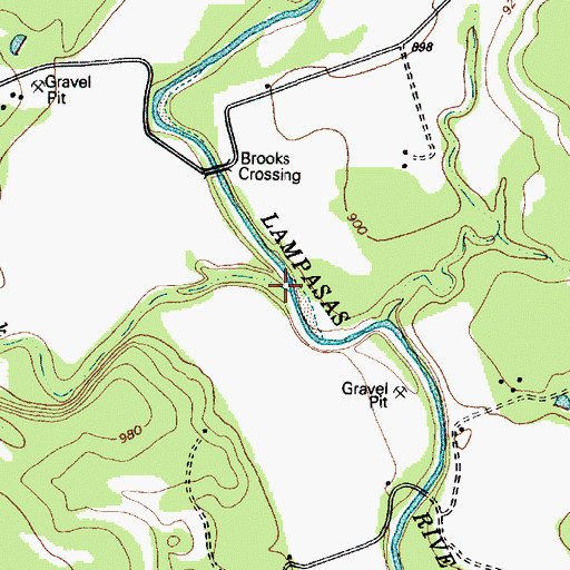 Topographic Map of Lucy Creek, TX