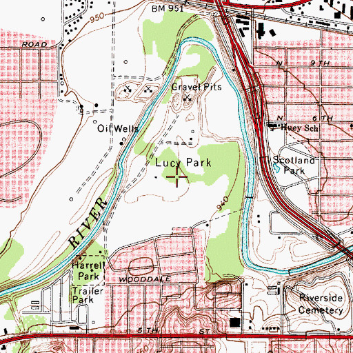 Topographic Map of Lucy Park, TX