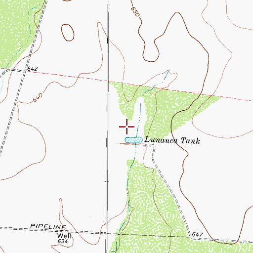 Topographic Map of Lunanca Tank, TX
