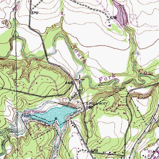 Topographic Map of Lusk Branch, TX