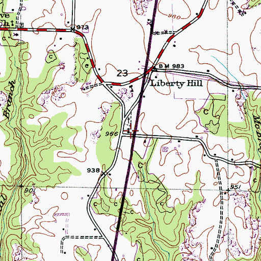 Topographic Map of Liberty Hill Church, AL