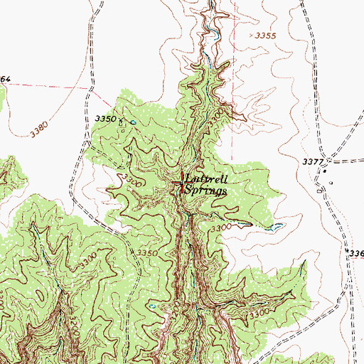 Topographic Map of Luttrell Springs, TX