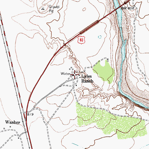 Topographic Map of Lyles Ranch, TX