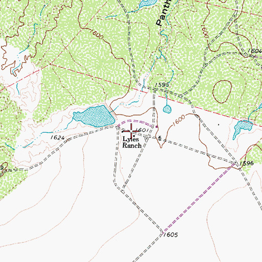 Topographic Map of Lyles Ranch, TX