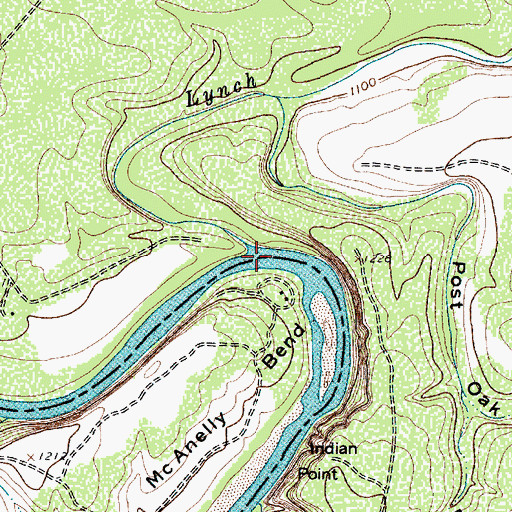 Topographic Map of Lynch Creek, TX