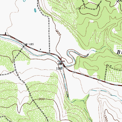 Topographic Map of Lynch Creek, TX