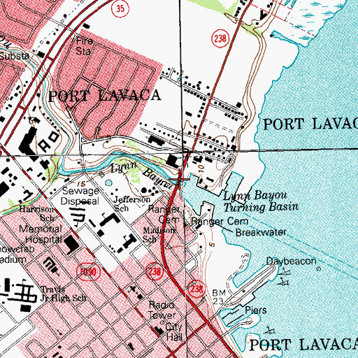 Topographic Map of Lynn Bayou, TX