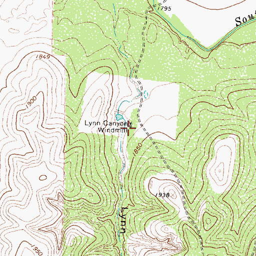 Topographic Map of Lynn Canyon Windmill, TX