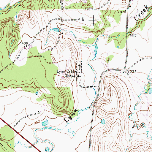 Topographic Map of Lynn Creek Chapel, TX