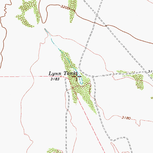 Topographic Map of Lynn Tank, TX