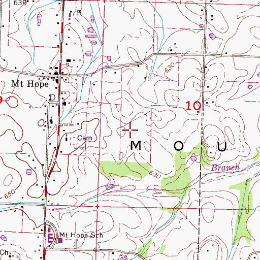 Topographic Map of Little Bear Creek Reservoir, AL