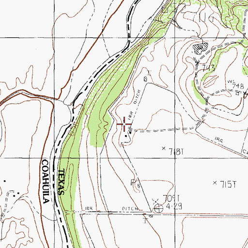 Topographic Map of M Frank Farm, TX