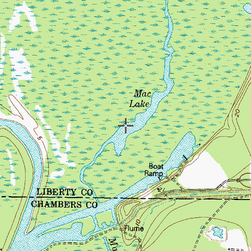 Topographic Map of Mac Lake, TX