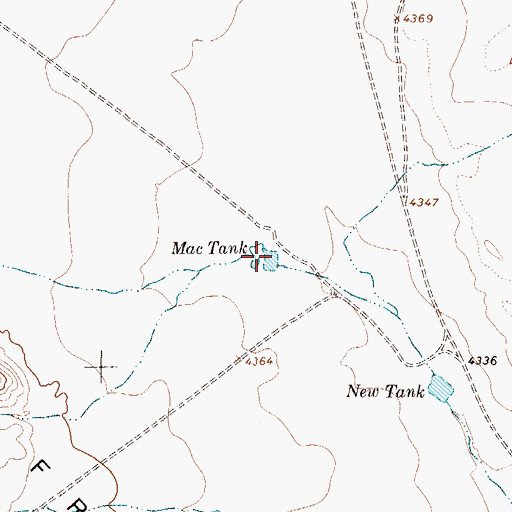 Topographic Map of Mac Tank, TX