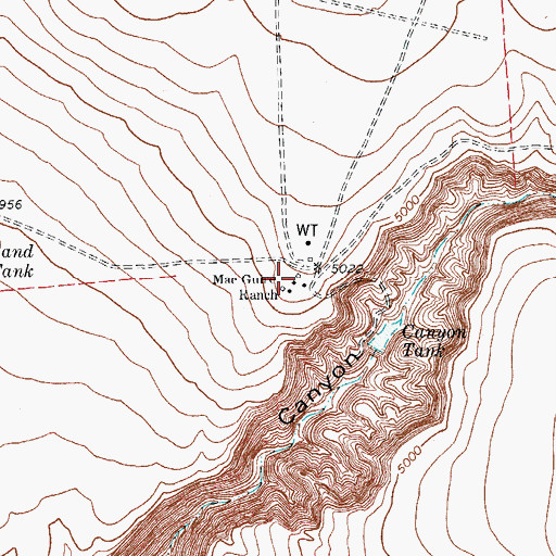 Topographic Map of MacGuire Ranch, TX