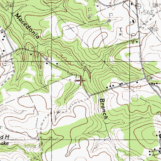 Topographic Map of Macedonia Cemetery, TX