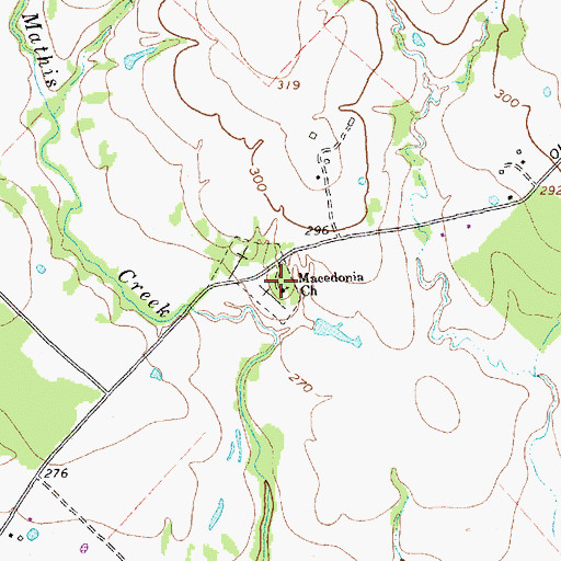 Topographic Map of Macedonia Church, TX