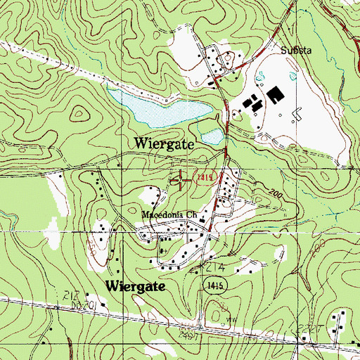 Topographic Map of Macedonia Church, TX