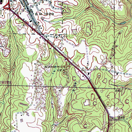 Topographic Map of Mars Hill Church (historical), AL