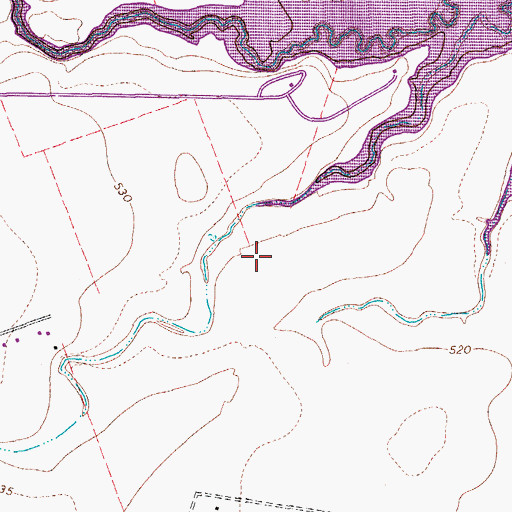 Topographic Map of Machu Cemetery, TX