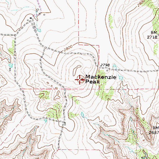 Topographic Map of Mackenzie Peak, TX