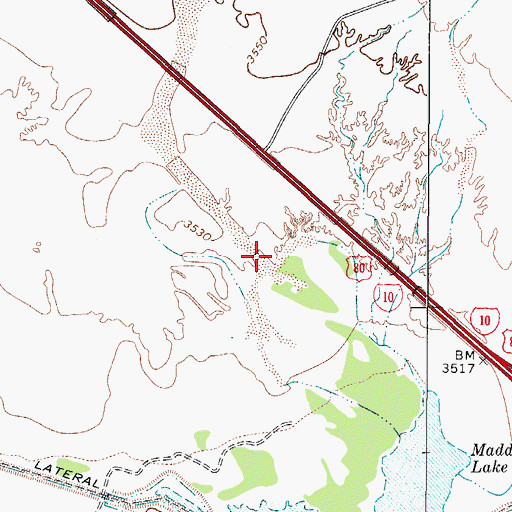 Topographic Map of Madden Arroyo, TX