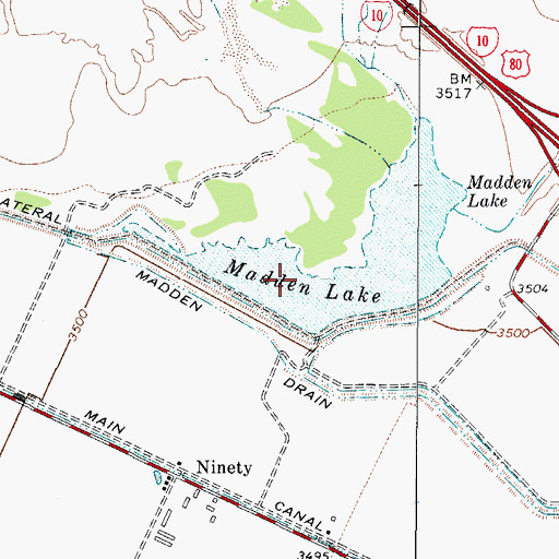 Topographic Map of Madden Ponding Area, TX