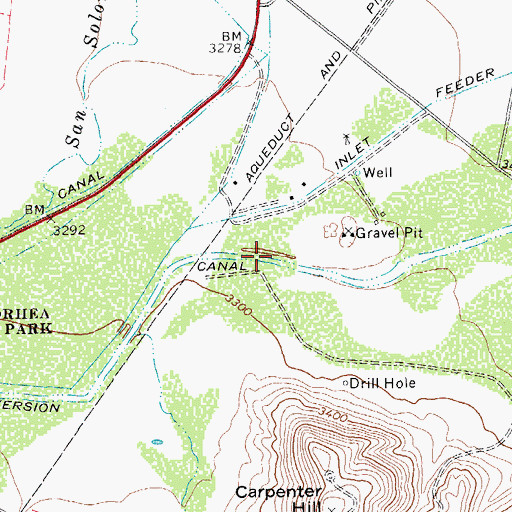 Topographic Map of Madera Diversion Canal, TX