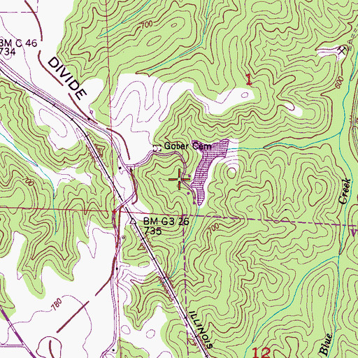 Topographic Map of McMurray Camp, AL