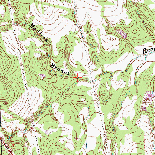Topographic Map of Madison Branch, TX