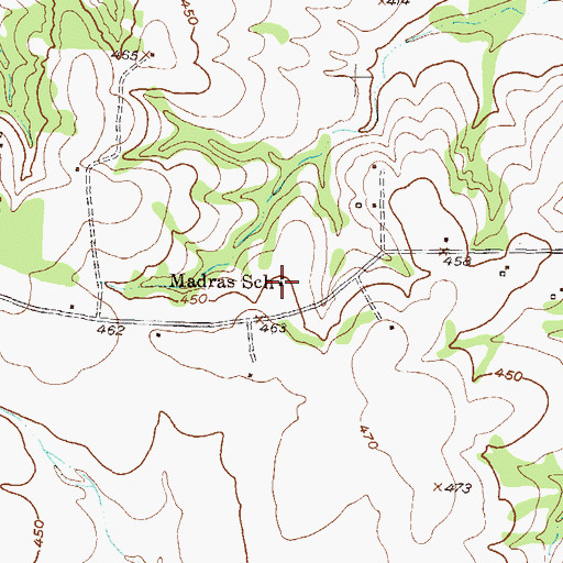 Topographic Map of Madras School, TX