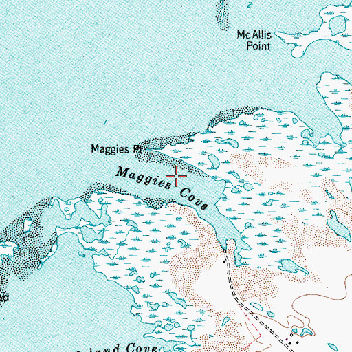 Topographic Map of Maggies Cove, TX