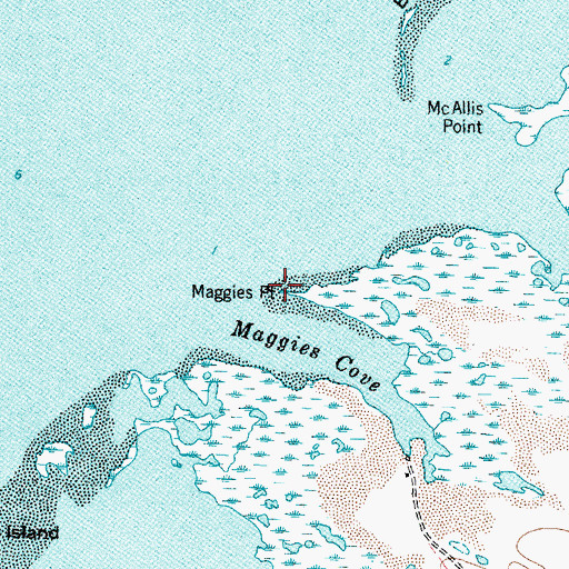Topographic Map of Maggies Point, TX