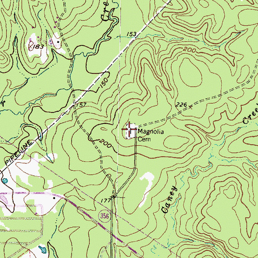 Topographic Map of Magnolia Church, TX