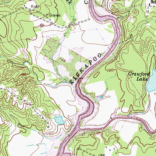 Topographic Map of Magnolia Creek, TX