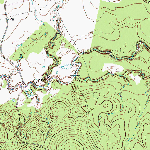Topographic Map of Magnolia Creek, TX