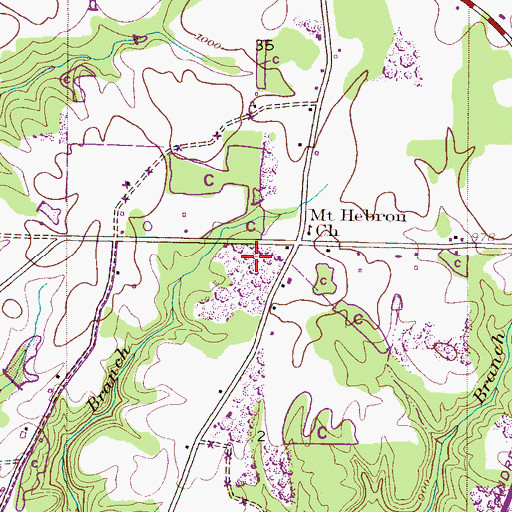 Topographic Map of Mount Hebron Cemetery, AL