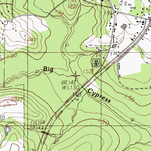 Topographic Map of Magnus Branch, TX