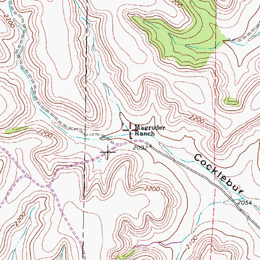 Topographic Map of Magruder Ranch, TX