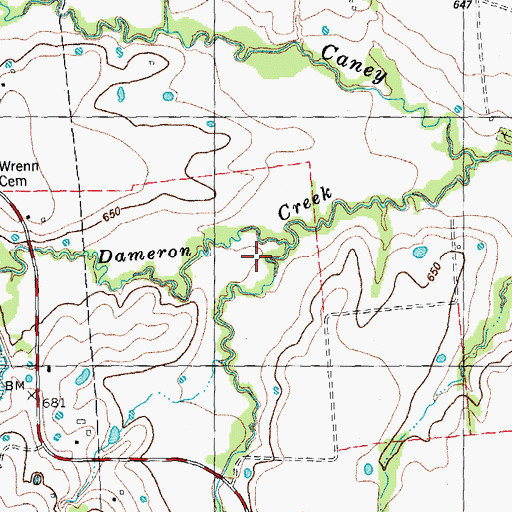 Topographic Map of Mahurin Creek, TX
