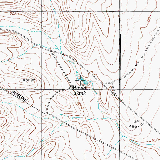 Topographic Map of Maide Tank, TX