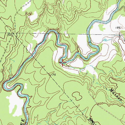 Topographic Map of Mainer Branch, TX