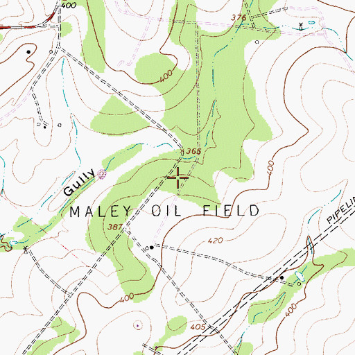 Topographic Map of Maley Oil Field, TX