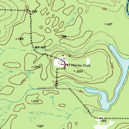 Topographic Map of Malibu Club, TX