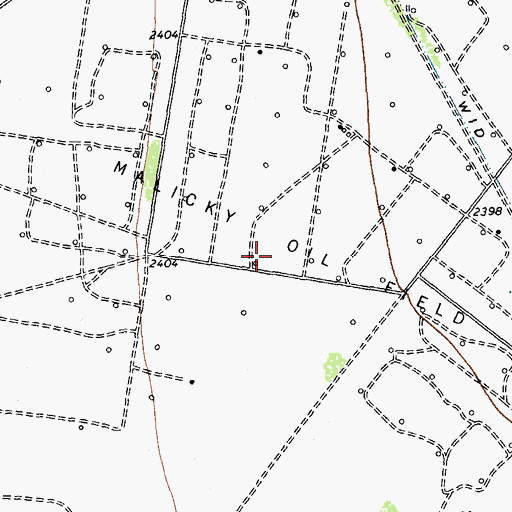 Topographic Map of Malicky Oil Field, TX