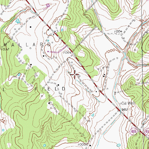 Topographic Map of Mallard Oil Field, TX