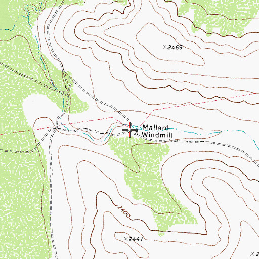 Topographic Map of Mallard Windmill, TX